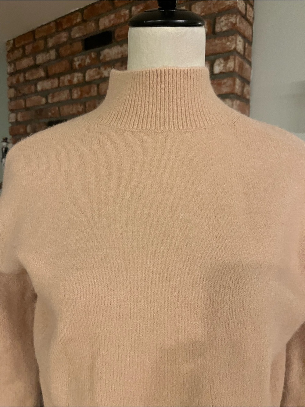 & Other Stories Cropped Mock Neck Sweater - Blush Cream - Picture 2 of 6